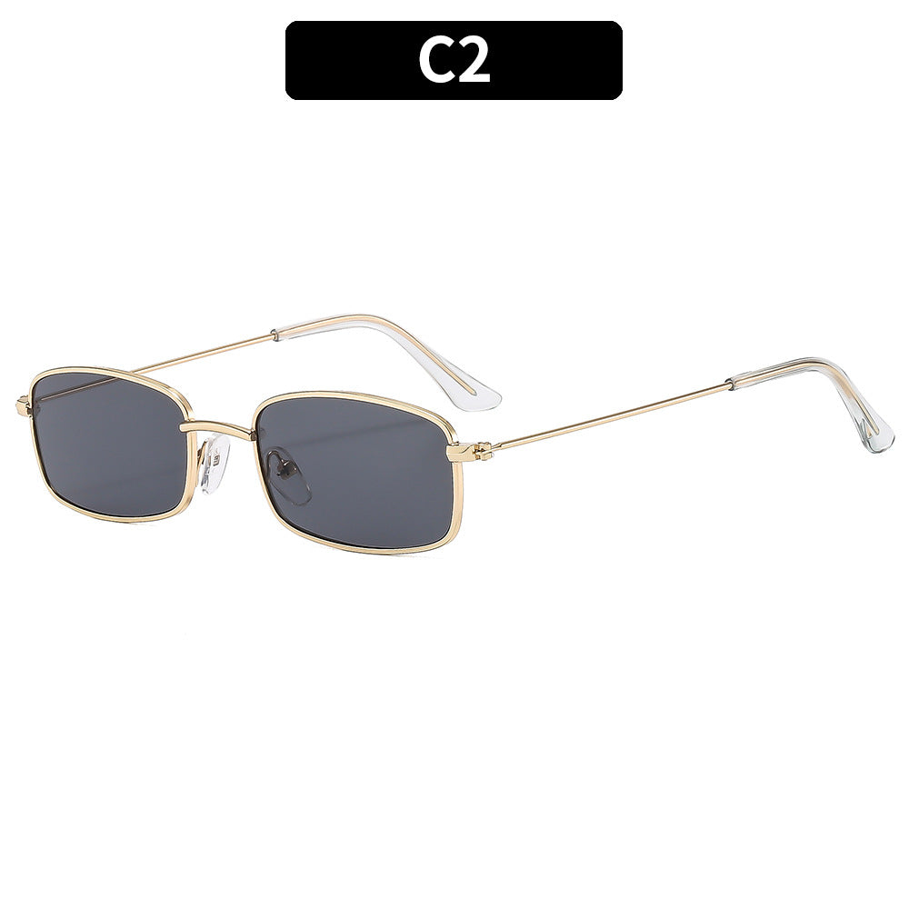 Vintage-Inspired Rectangular Frame Sunglasses