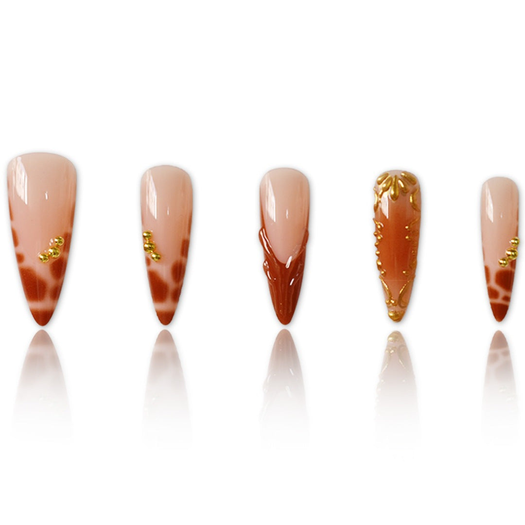 Artistic Almond-Shaped Press-On Nails Stornfield