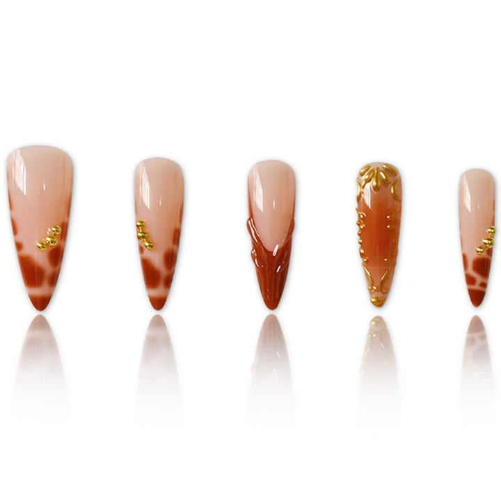 Artistic Almond-Shaped Press-On Nails Stornfield