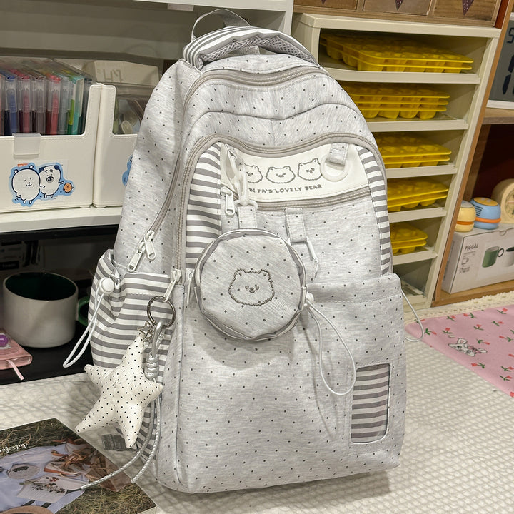 Multi-Pocket Star-Patterned Backpack Stornfield