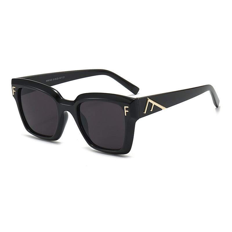 Ladies fashionable square sunglasses with gold details Stornfield