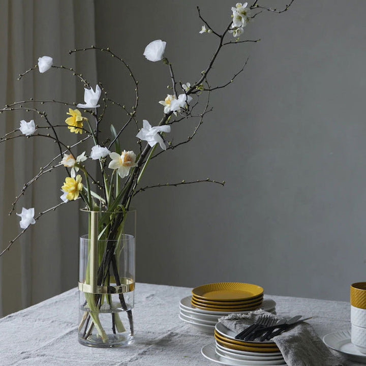 Elegant Glass and Gold Candle Holder