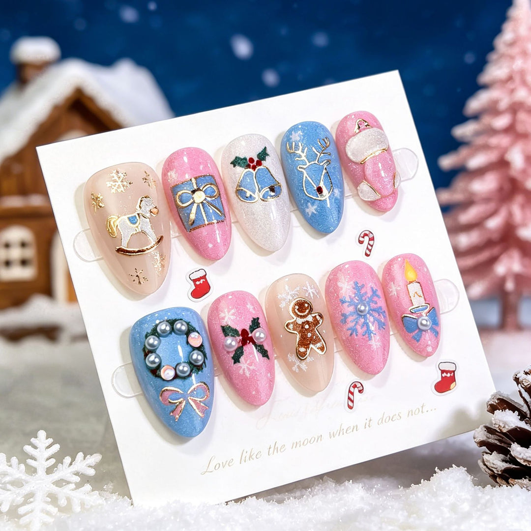 Festive Themed Press-On Nail Art Set Stornfield