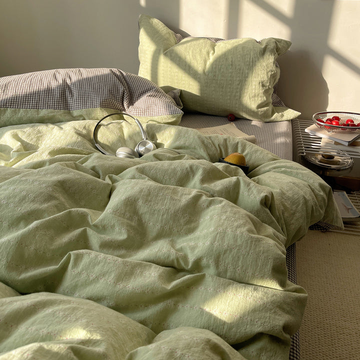 Textured Linen Duvet Cover Set