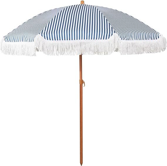 Women's sun umbrella with tassels and striped design Stornfield