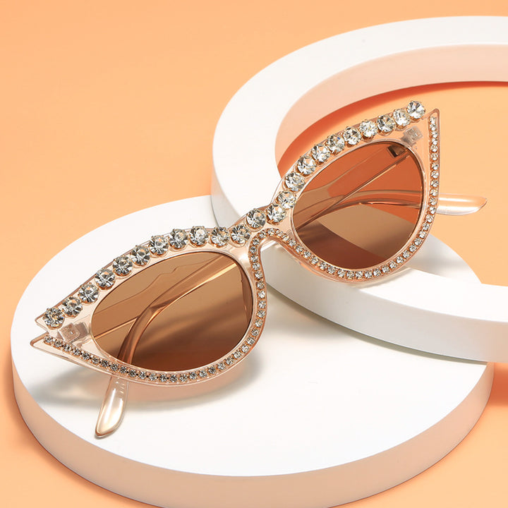 Women's extravagant cat-eye sunglasses with glamorous crystal embellishments Stornfield