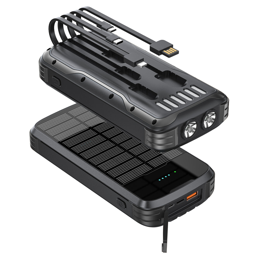 Solar Powerbank with Integrated LED Light and Multiple Charging Ports Stornfield