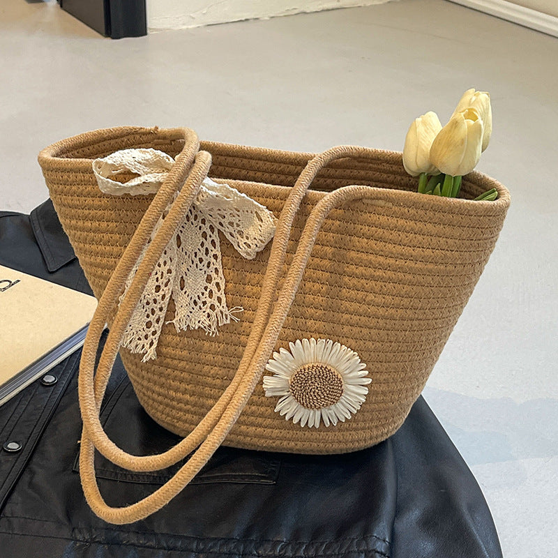 Handcrafted Decorative Straw Tote Bag