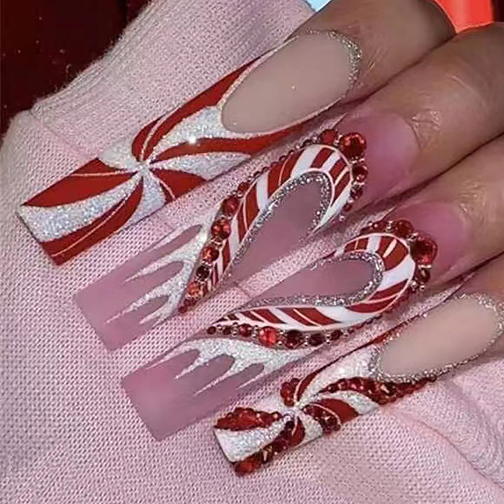 Festive Holiday Themed Luxury Press-On Nails Stornfield