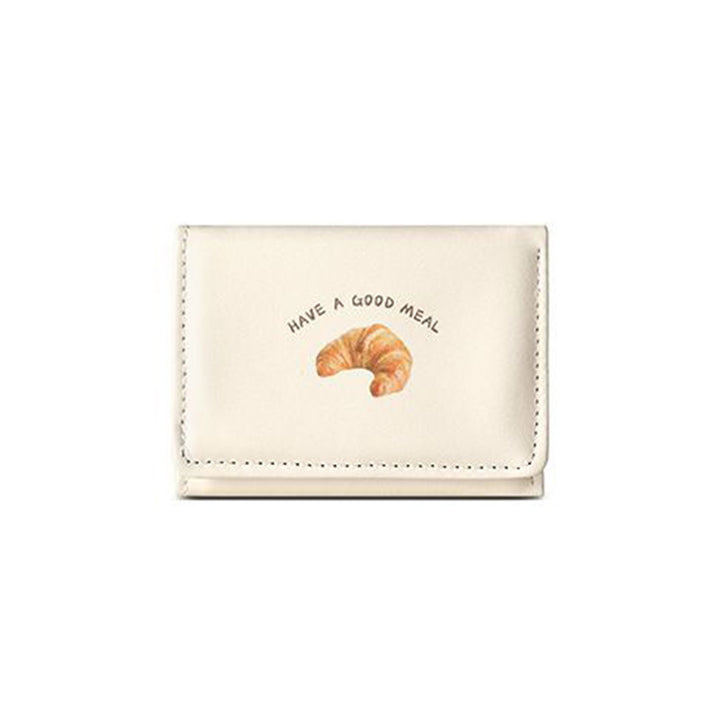 Croissant-Themed Leather Mini Wallet Stornfield