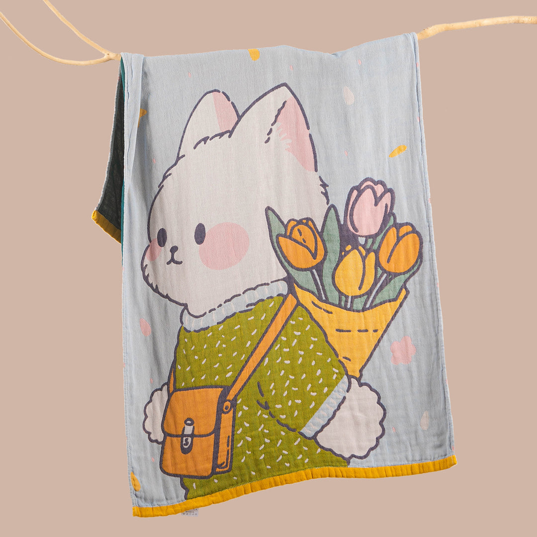Women's throw blanket with enchanting landscape motif Stornfield