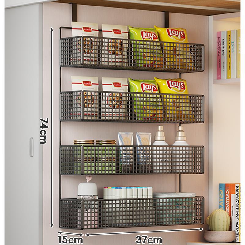 Under-Shelf Double-Tier Ventilated Mesh Hanging Storage Basket for Pantry and Bathroom