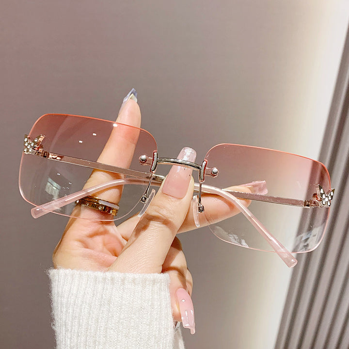 Women elegant oversized sunglasses with woven golden frame Stornfield