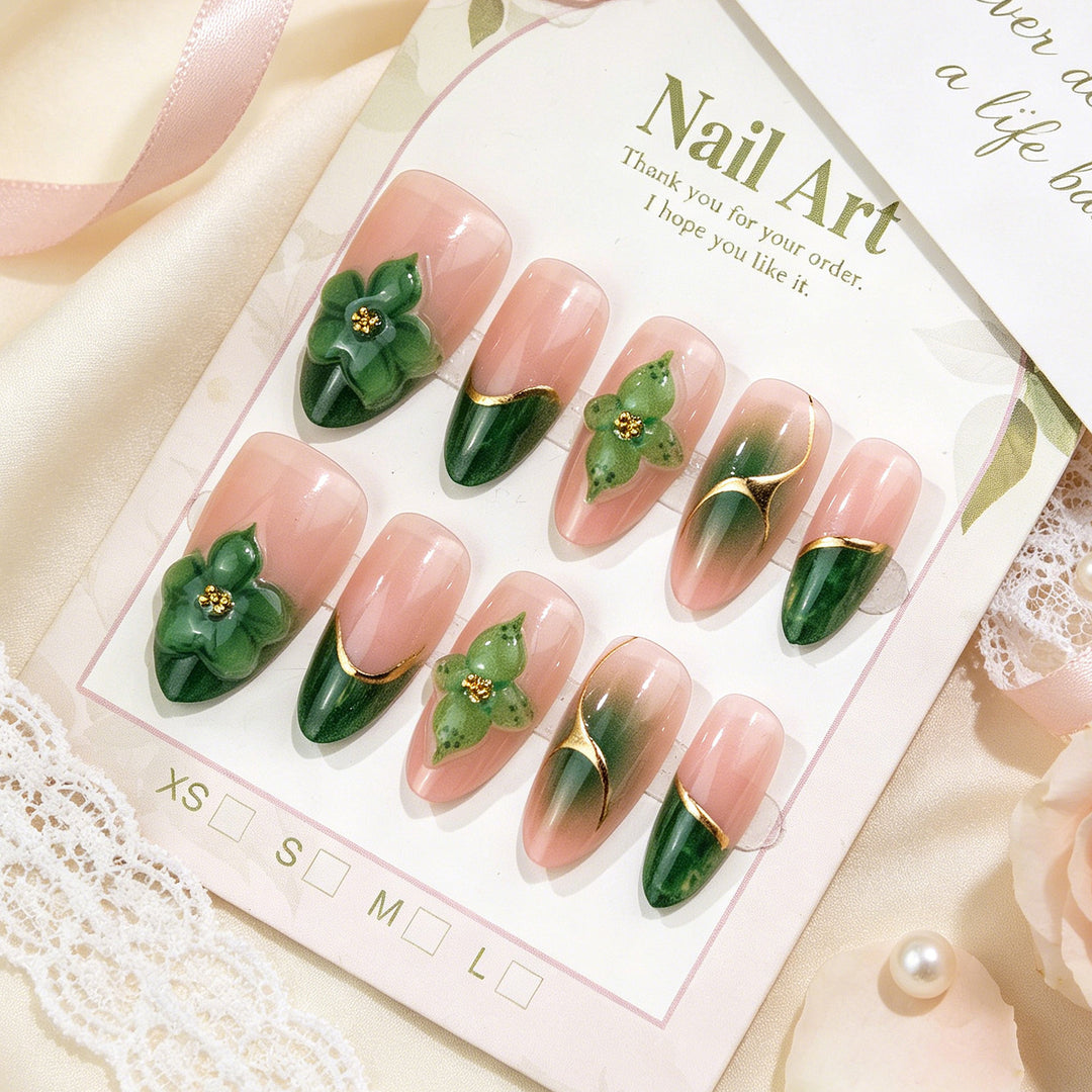 Floral 3D Decorative Press-On Nails