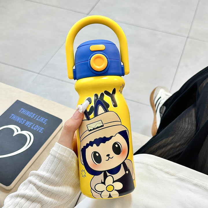 Women's water bottle with fun animal design and ergonomic carrying handle Stornfield
