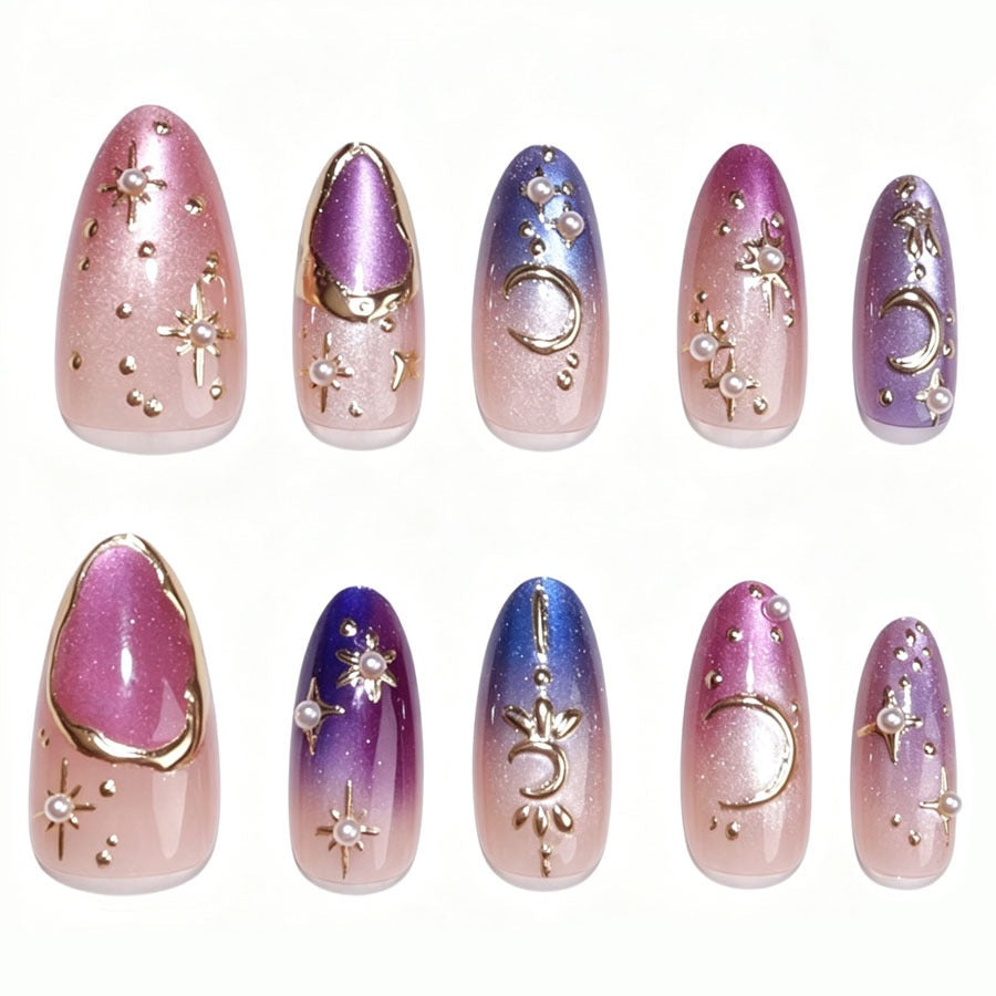 Nail art set with glamorous star designs Stornfield