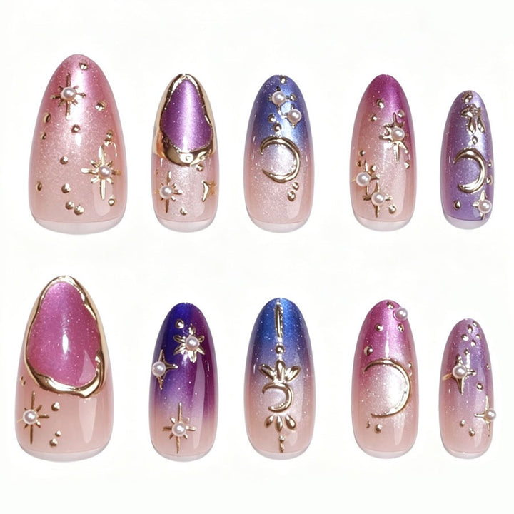 Nail art set with glamorous star designs Stornfield