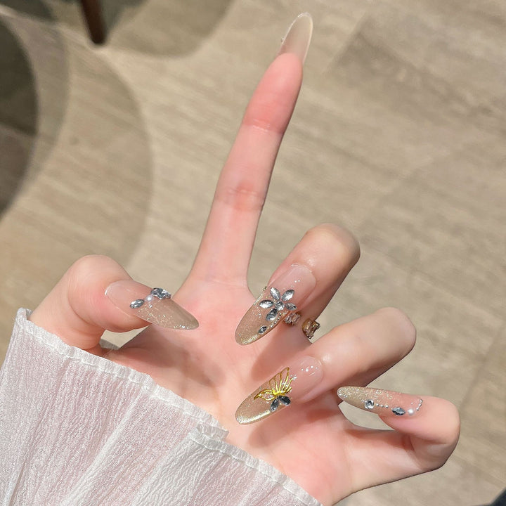 Artistic Glittery Nail Extensions Stornfield