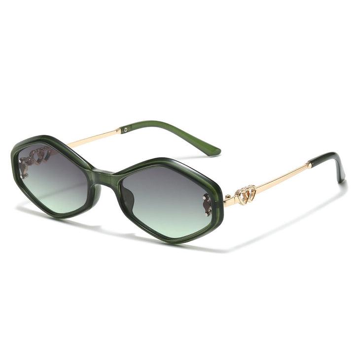 Geometric Frame Sunglasses with Rhinestone Accents Stornfield