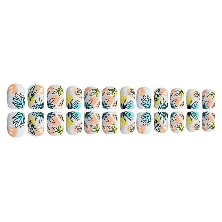 Nail art set with floral accents and creative design Stornfield