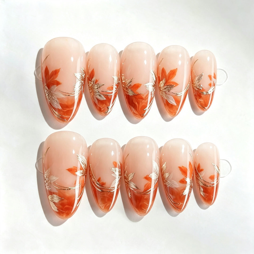 Floral-Inspired Luxury Press-On Nail Set Stornfield