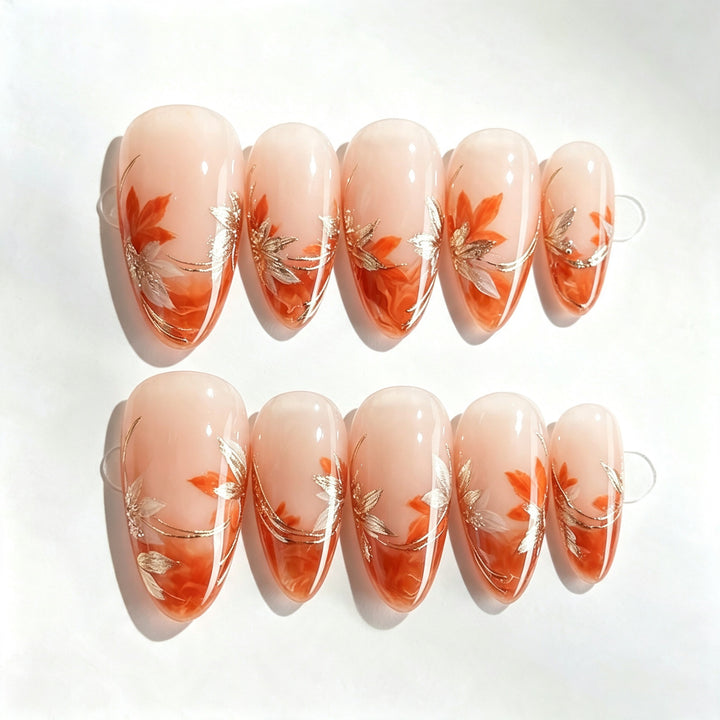 Floral-Inspired Luxury Press-On Nail Set Stornfield