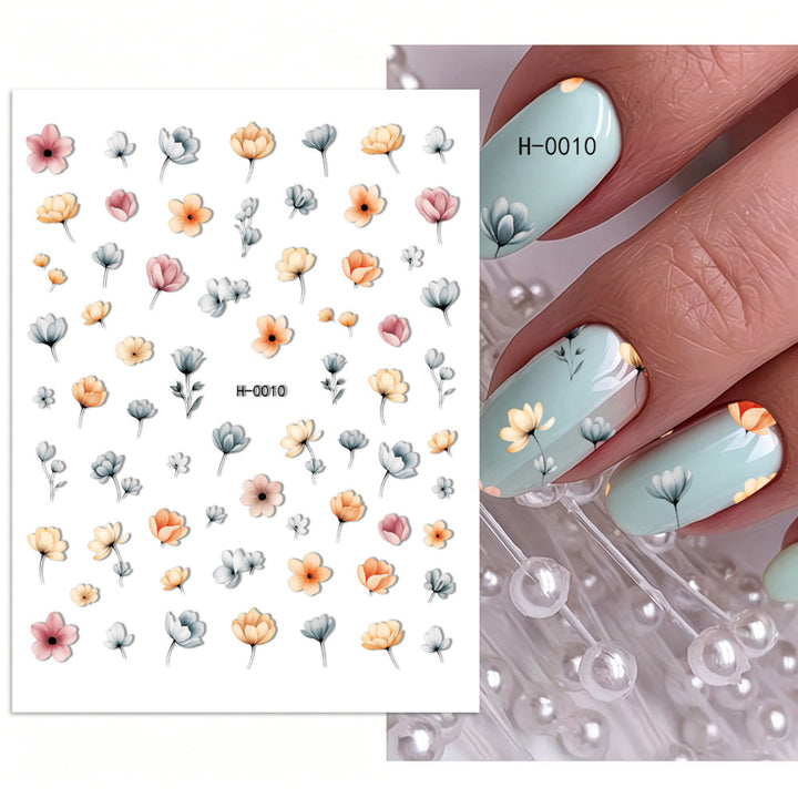 Floral Design Nail Art Sticker Set