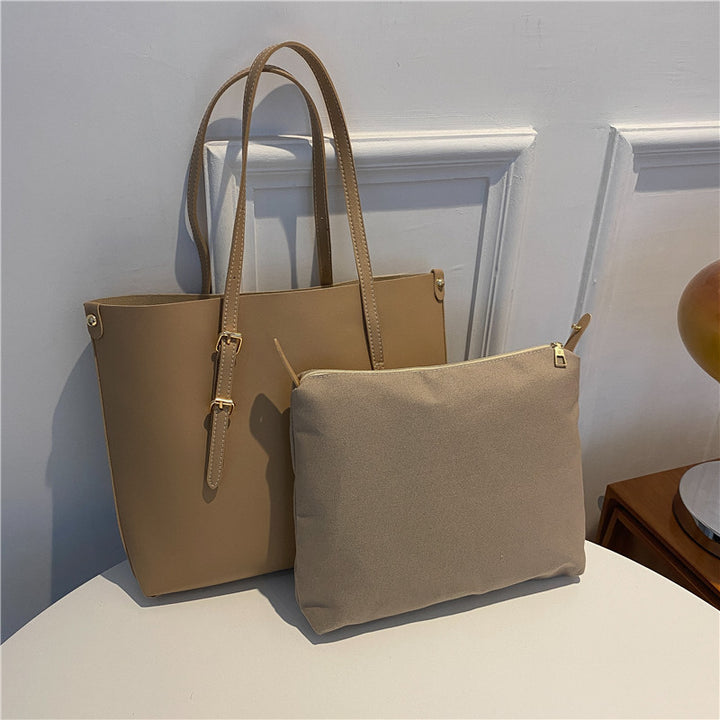 Elegant Structured Tote Bag with Removable Pouch