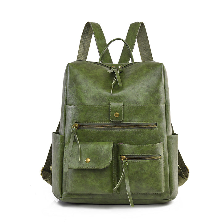 Stylish Multi-Pocket Faux Leather Backpack Stornfield