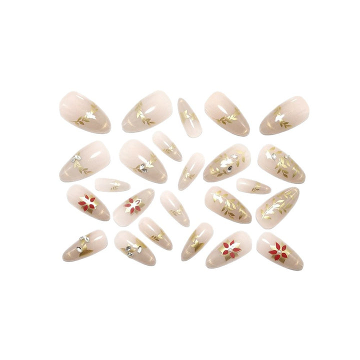 Elegant artificial nails with sparkling floral decorations Stornfield