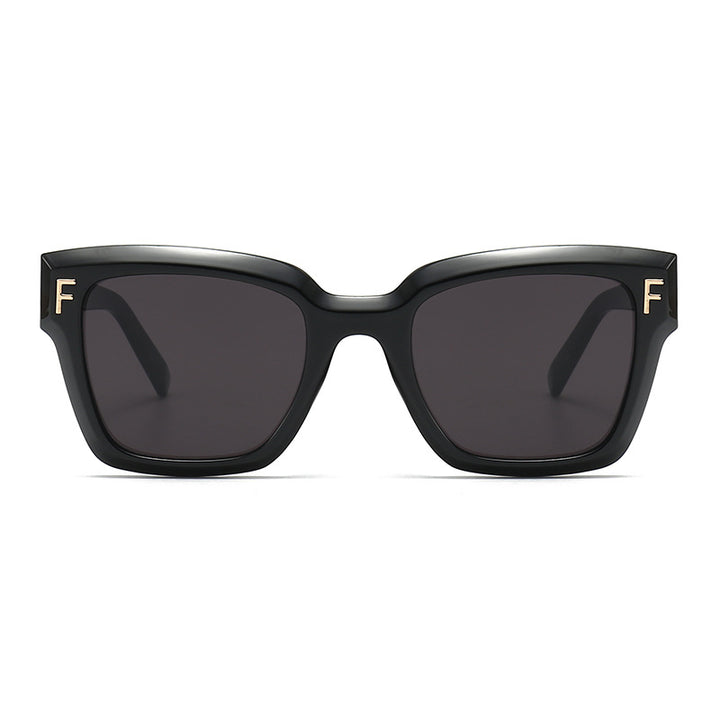 Ladies fashionable square sunglasses with gold details Stornfield
