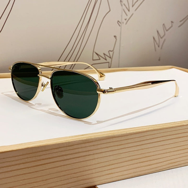 Men's Vintage-Inspired Round Frame Sunglasses Stornfield