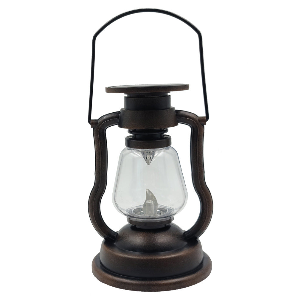Antique-Style LED Hurricane Lantern With Flickering Flame Effect Glass Globe And Hanging Handle Portable Decorative Lamp Stornfield