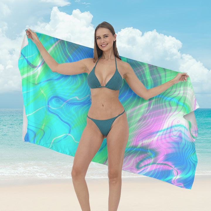 Beach towel with vibrant tropical plant motif Stornfield