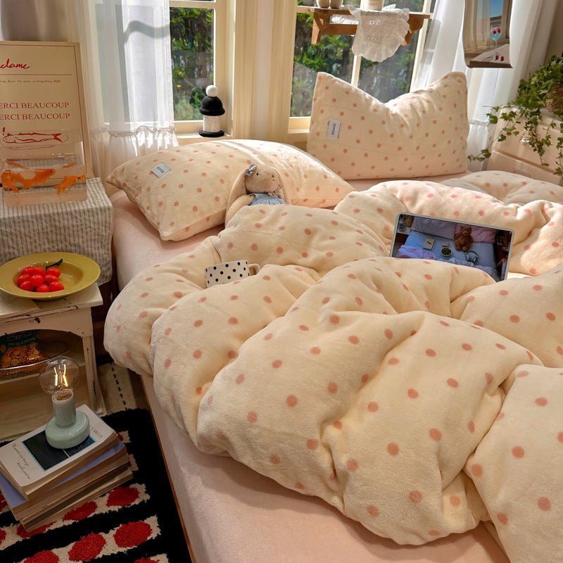 Cozy Polka Dot Fleece Blanket