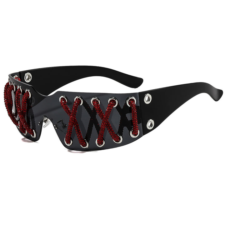 Women futuristic design sunglasses with unique decor Stornfield