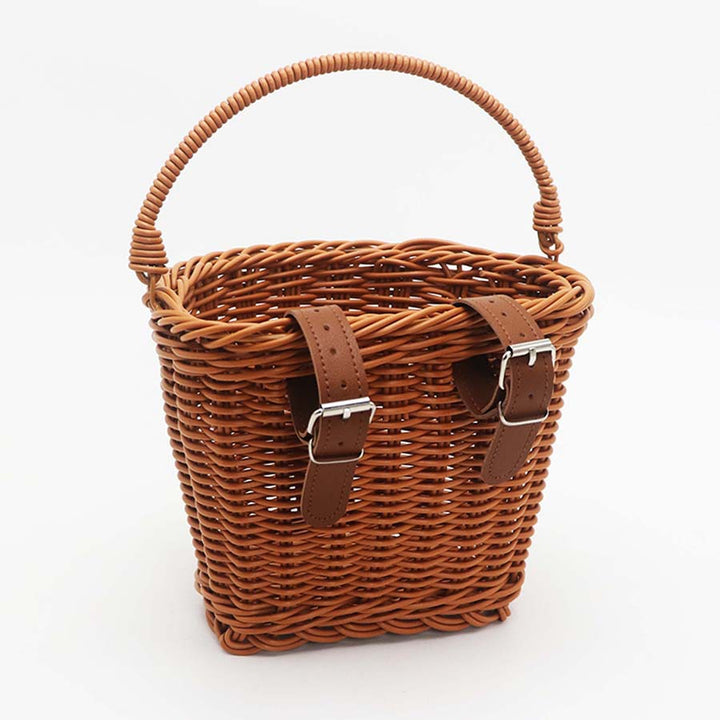 Decorative Woven Storage Basket with Leather Handles Stornfield