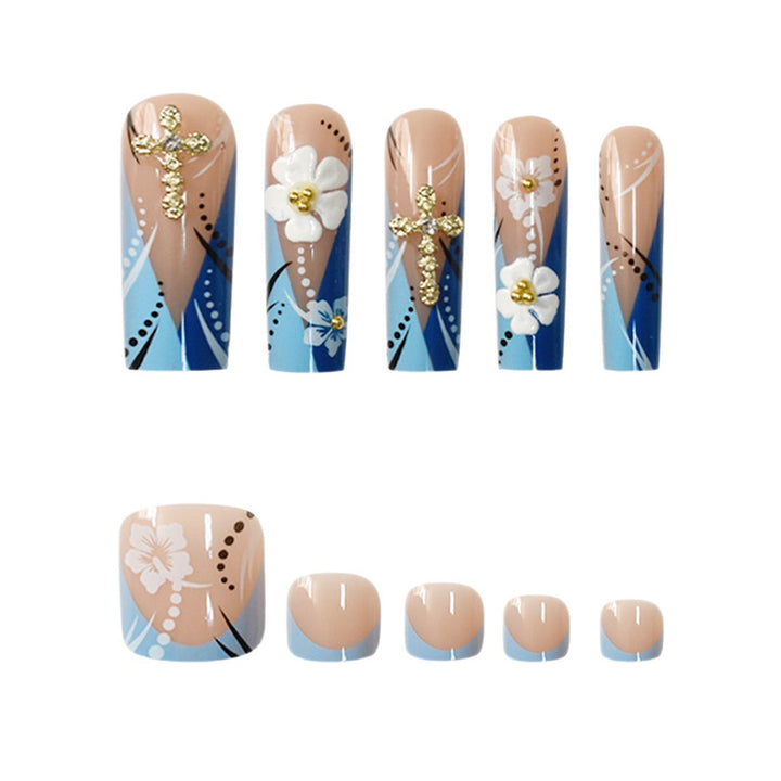 Decorative Floral Press-On Nail Art Extensions Stornfield 1787913951