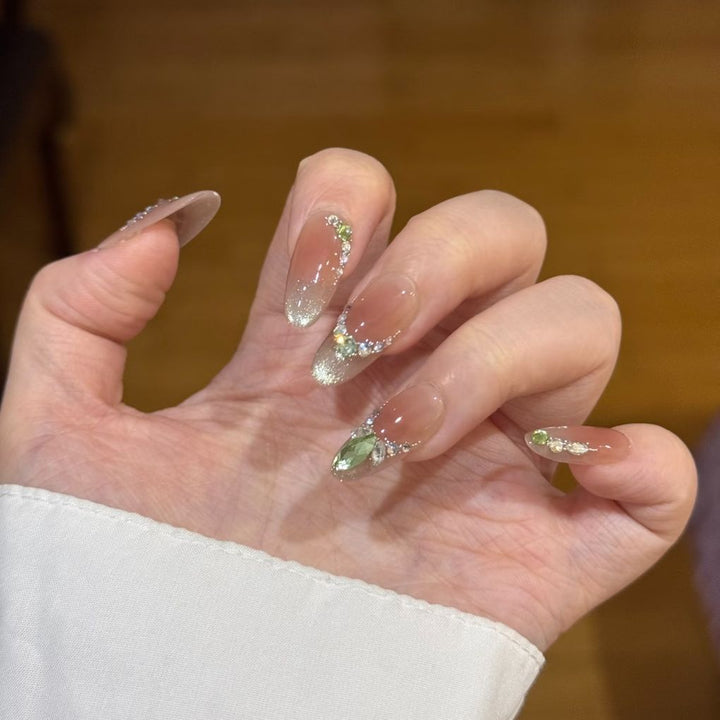 Elegant Rhinestone Accent Press-On Nail Extensions