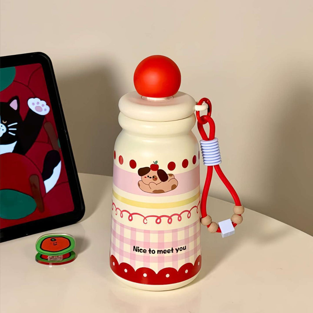 Women's Insulated Water Bottle with Playful Dog Design Stornfield