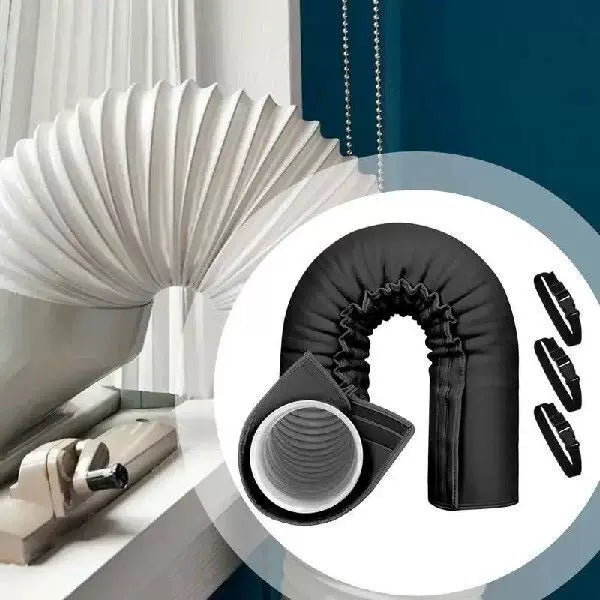Unisex one size thermal insulating exhaust pipe sleeve with elastic cuff and adjustable straps for portable air conditioners and dryers Stornfield