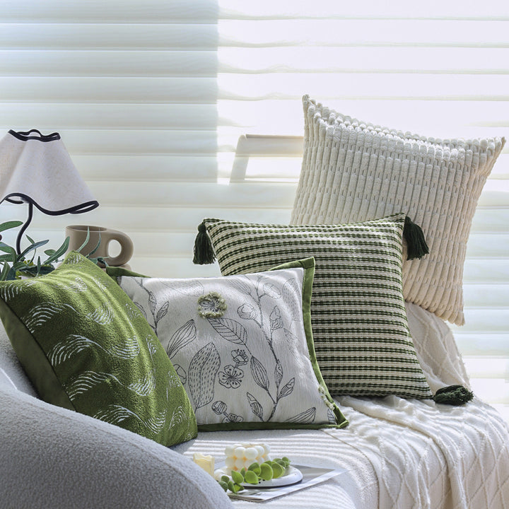 Structured decorative cushions with wave design