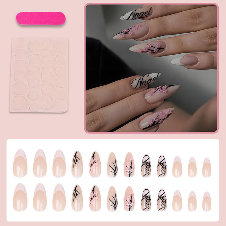 Artificial nails with delicate 3D flowers and elegant design Stornfield