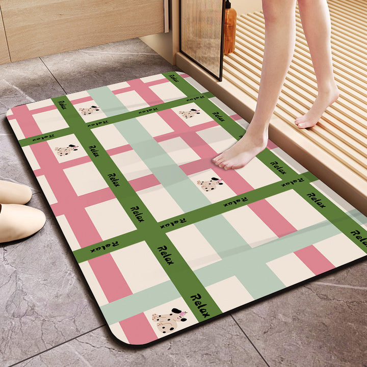 Floral Design Cotton Bath Mat Stornfield