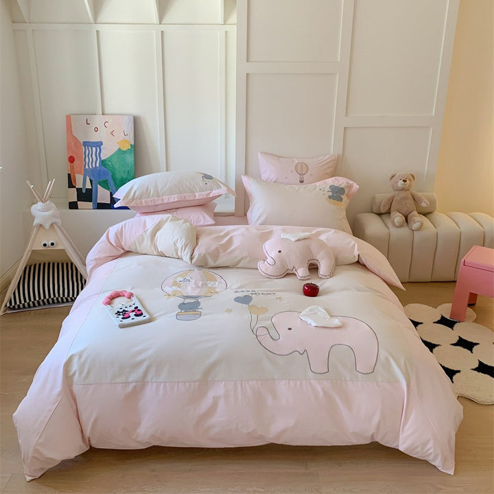 Children's Travel-Themed Cotton Percale Duvet Cover Bedding Set