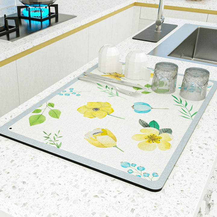Floral Pattern Kitchen Mat Stornfield