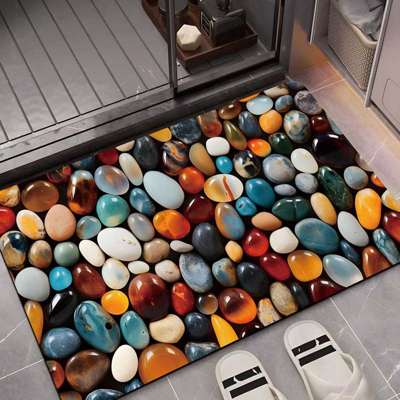 Decorative Pebble Pattern Bath Mat