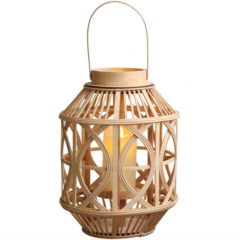 Handcrafted lantern made of rattan Stornfield