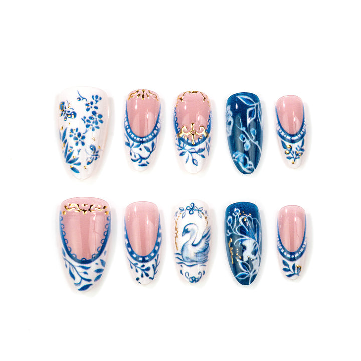 Artistic Floral and Ornamental Press-On Nails Stornfield