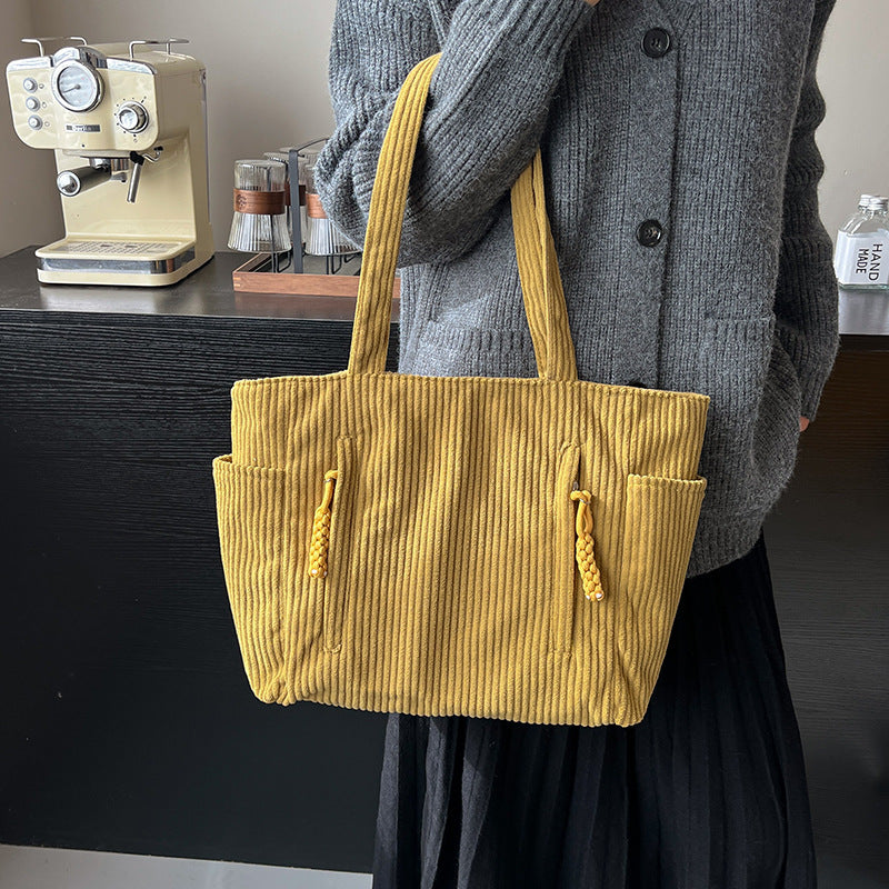 Corduroy Multi-Pocket Tote Bag Stornfield